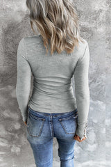 Women's Ribbed Knit Long Sleeve Top