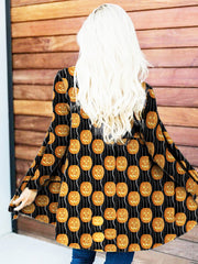 Halloween Pumpkin Pattern Comfy Cardigan