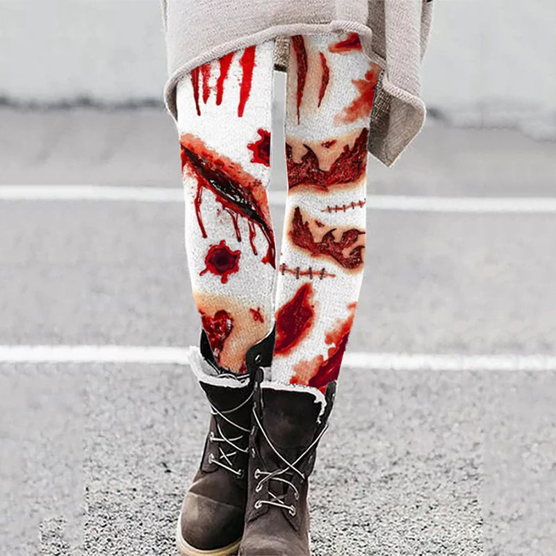 Women's Horror Wound Print Casual Leggings