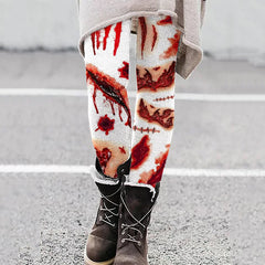 Women's Horror Wound Print Casual Leggings