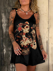Day of the Dead Art Cami Mini Dress