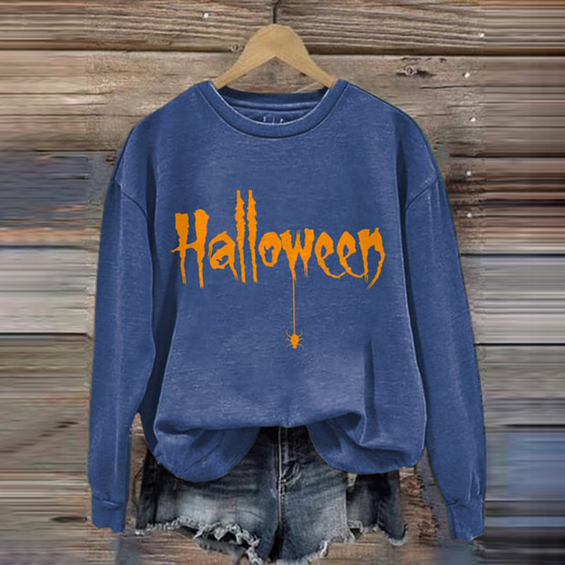 Halloween Print Long Sleeve Sweatshirt