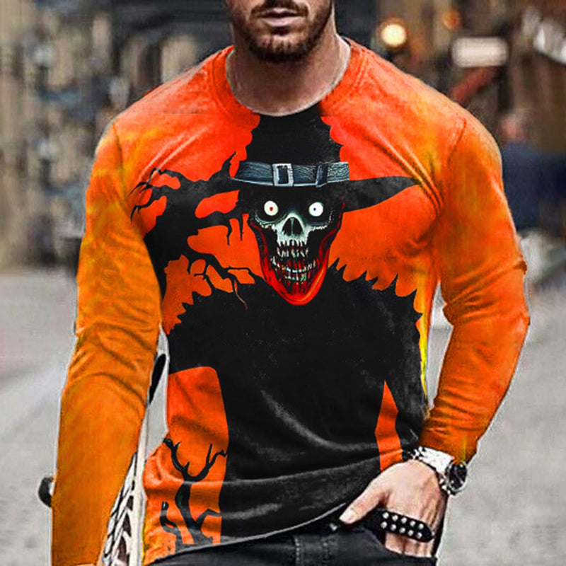 Men's Halloween Funny Graphic Long Sleeve T-Shirt