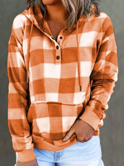 Halloween Vintage Check Print Hoodie