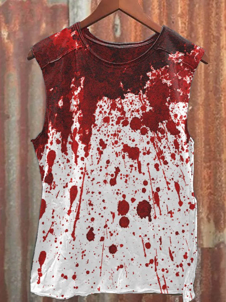 Men's Spooky Halloween Blood Splatter Tank Top