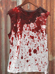Men's Spooky Halloween Blood Splatter Tank Top