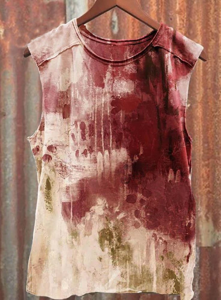 Halloween I'm Fine Blood Stains Print Vest