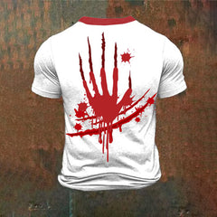 Men's Halloween Bloodstain I'm Fine Print Henley Shirt