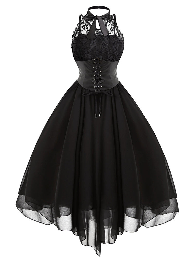 Halloween Gothic Lace Stitching Sexy Dress