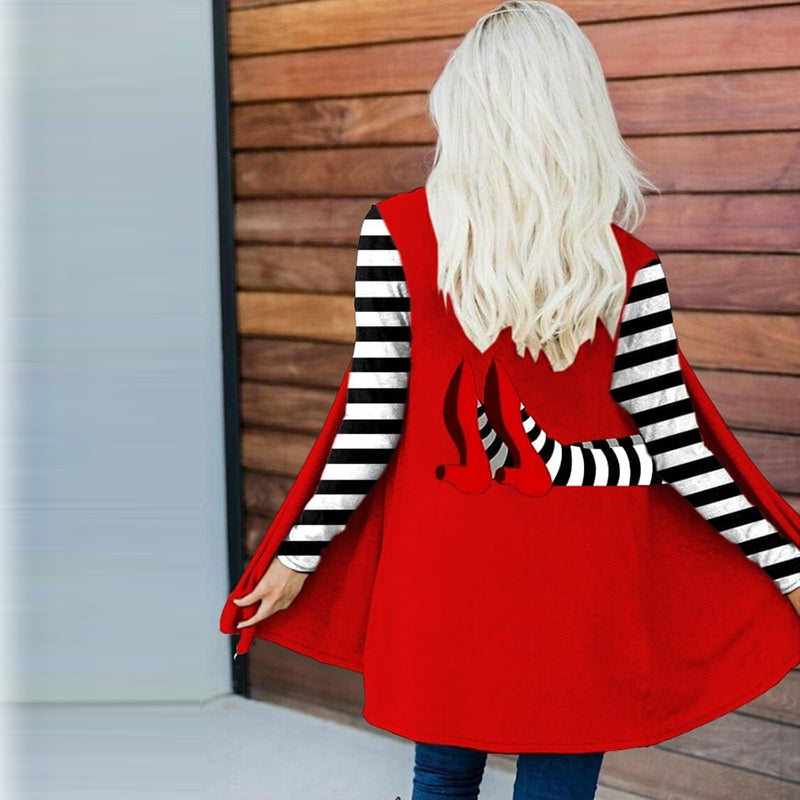 Classic Ruby Red Shoes Halloween Witch Legs Comfy Cardigan