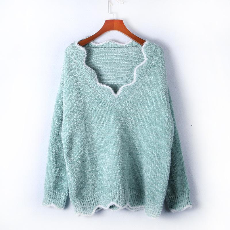 Mohair High Quality Wave Neck Sweater