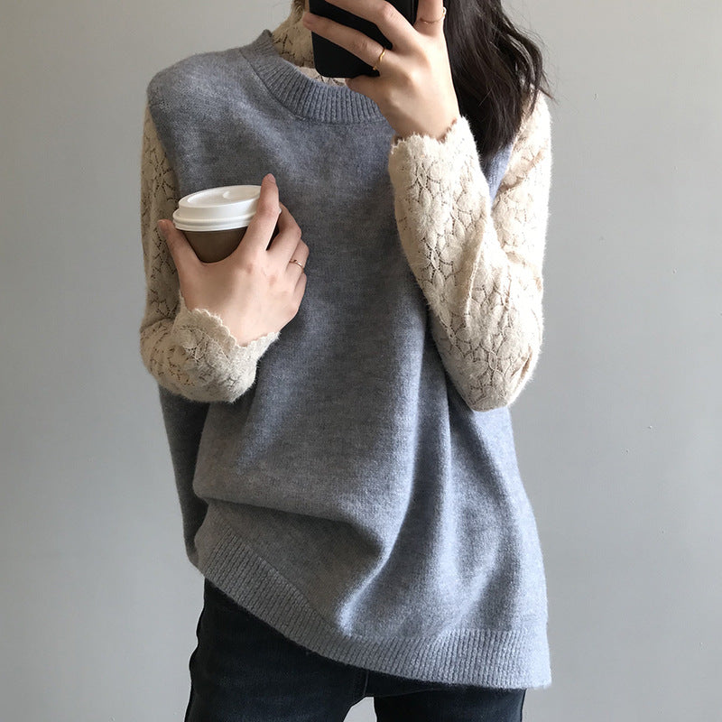 Solid color casual knitted vest