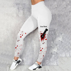 Women's Halloween I'M FINE Bloodstained Leggings