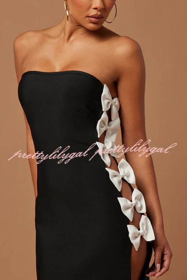 Fashionable Bow Sexy Backless Slim Fit Maxi Dress