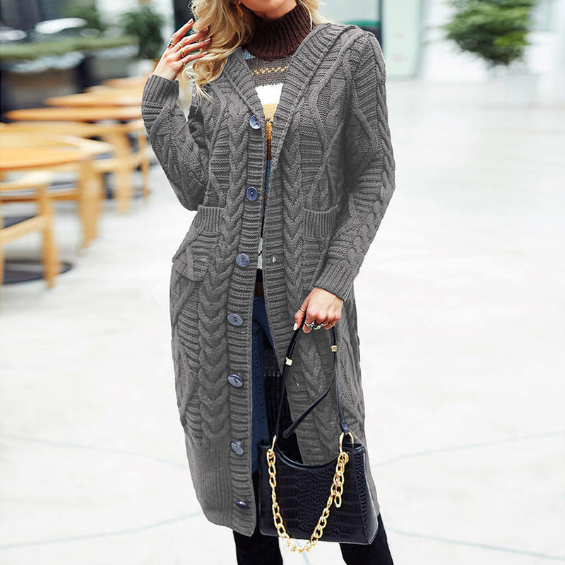Casual Twist Knitting Long Sweater Cardigan