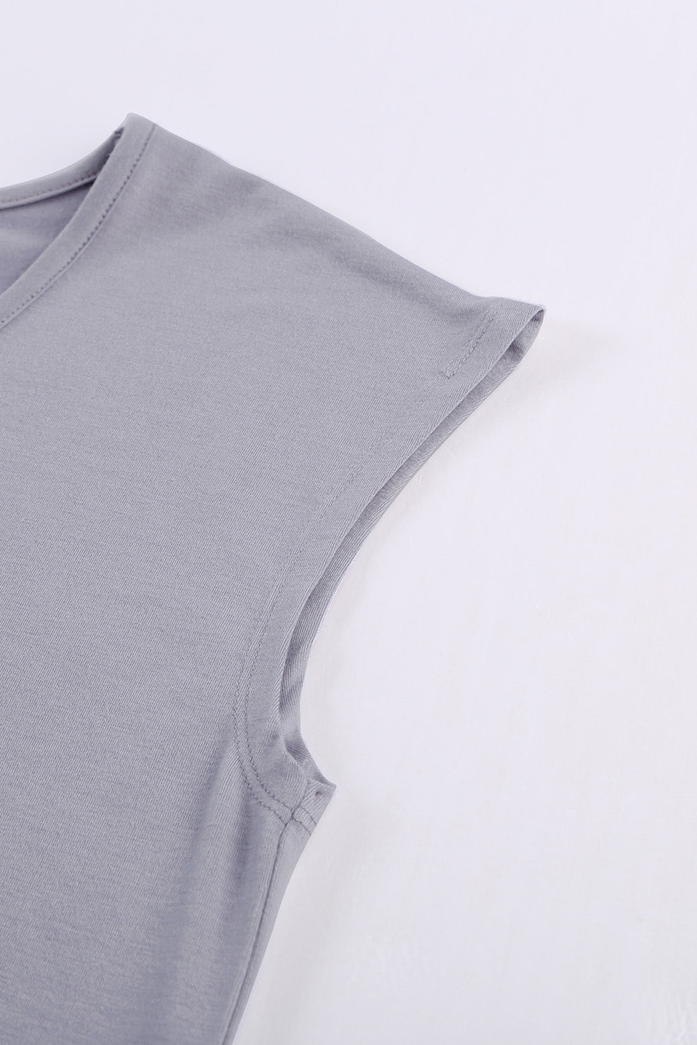 Women's Gray Summer Short Sleeve Cut Out T-shirt