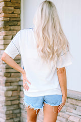 Women's Stripes Stars Print Knit Top