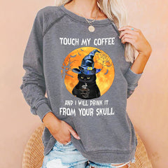 Halloween Print Crew Neck Casual Sweatshirt