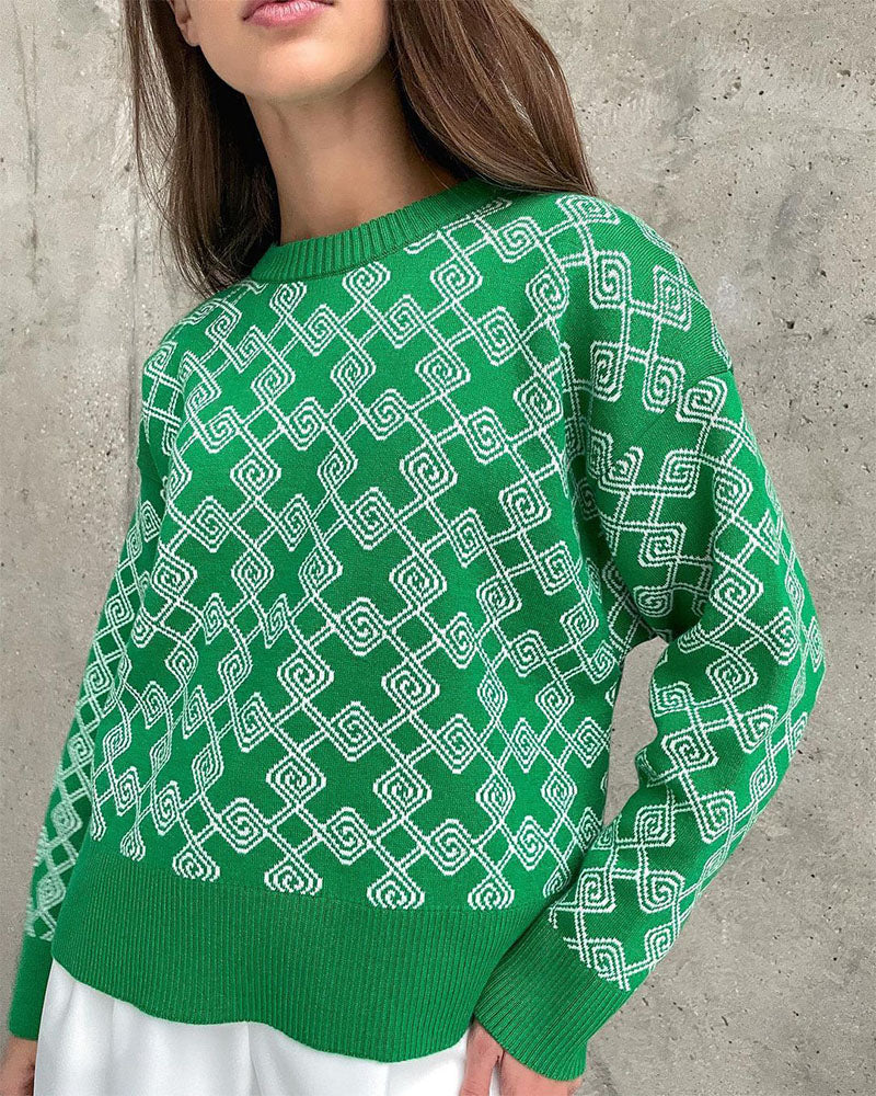 Chic on-trend jacquard sweater