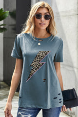 Women's Supernova Distressed Cotton Short Sleeve Tee