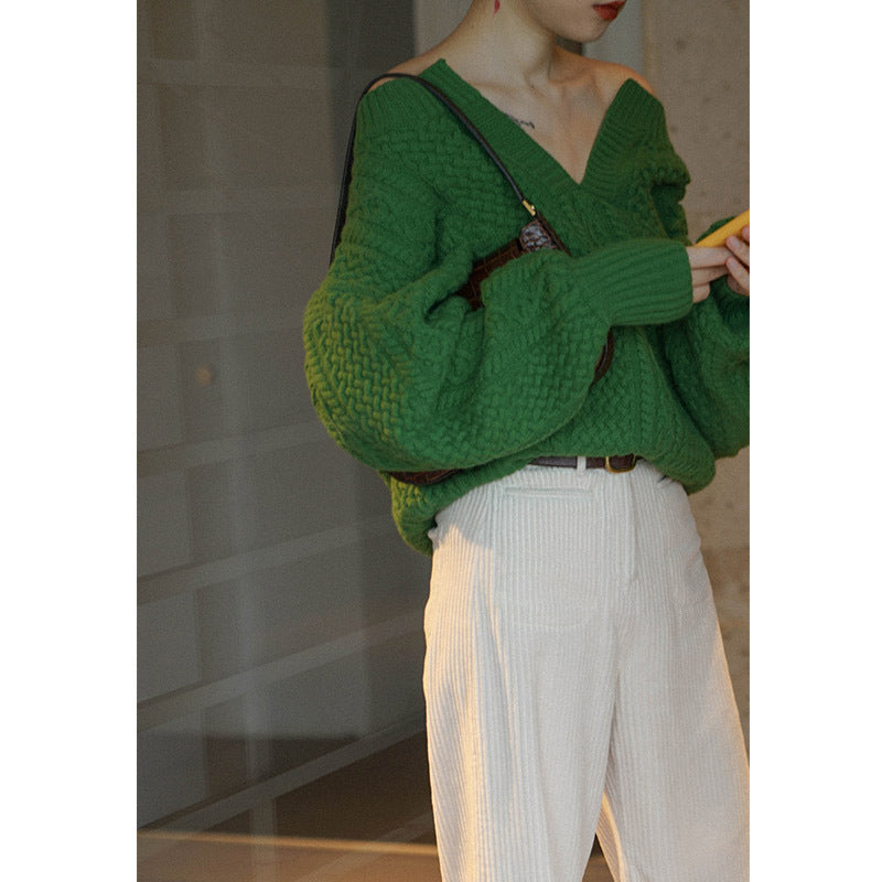 Soft Waxy Gentle Wind Twist Knit Sweater