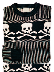 Halloween Skull Print Knitted Pullover Sweater