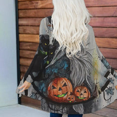 Casual Cat Jack-O-Lantern Cardigan