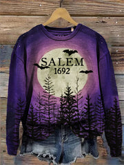 Salem 1692 Dark Forest Full Moon Night Sweatshirt