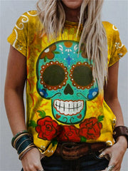 Day Of The Dead Sugar Skull Art T Shirt
