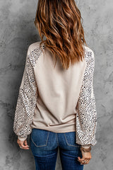 Women's Peaceful Love Leopard Pullover Top