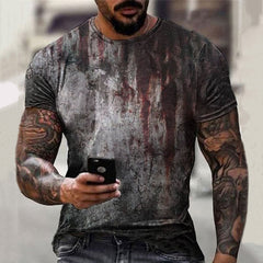 Men's Halloween Blood Stains Print T-Shirt