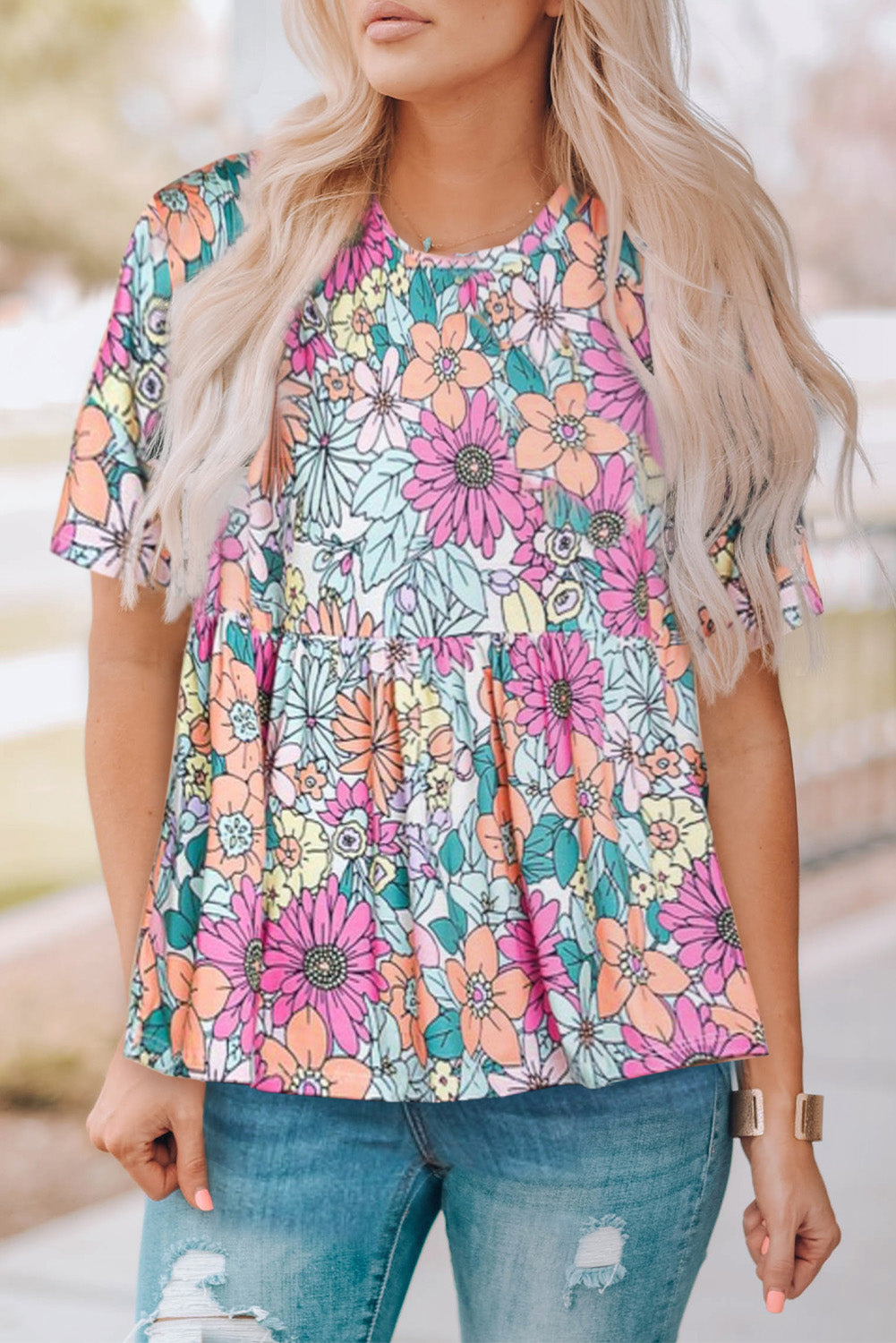 Women's Flowy Short Sleeve Top