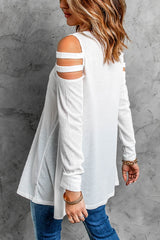 Women's Casual White Long Sleeve Top