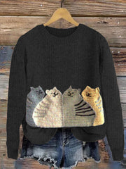 Cute Cats Knit Cozy Sweater