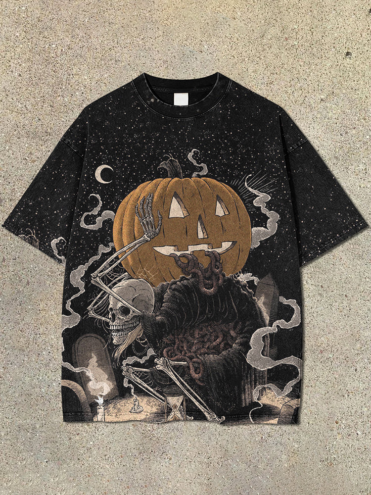 🎃💀 Halloween Horror Night Print Short Sleeve T Shirt