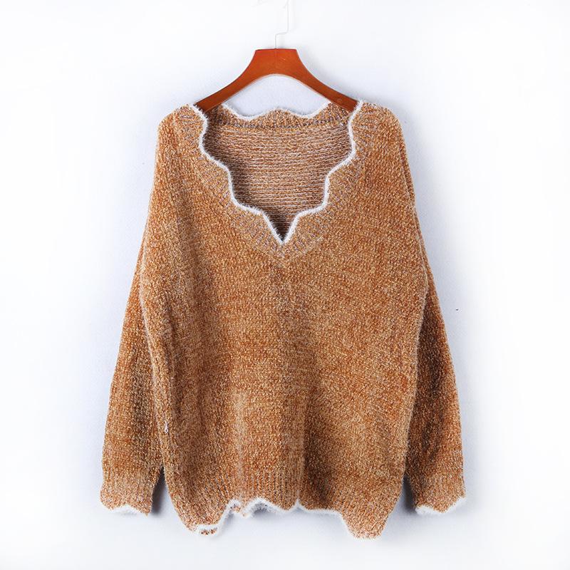 Mohair High Quality Wave Neck Sweater