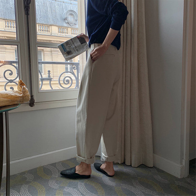 Women's Versatile loose straight-leg commuter harem pants