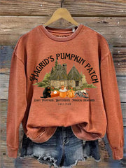 Women's Halloween Hagrid's Pumpkin Patch Print Sweatshirt