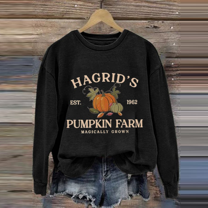 Women's Hagrid's Pumpkin Farm Print Sweatshirt