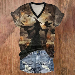 Witch Print Short Sleeve T-Shirt