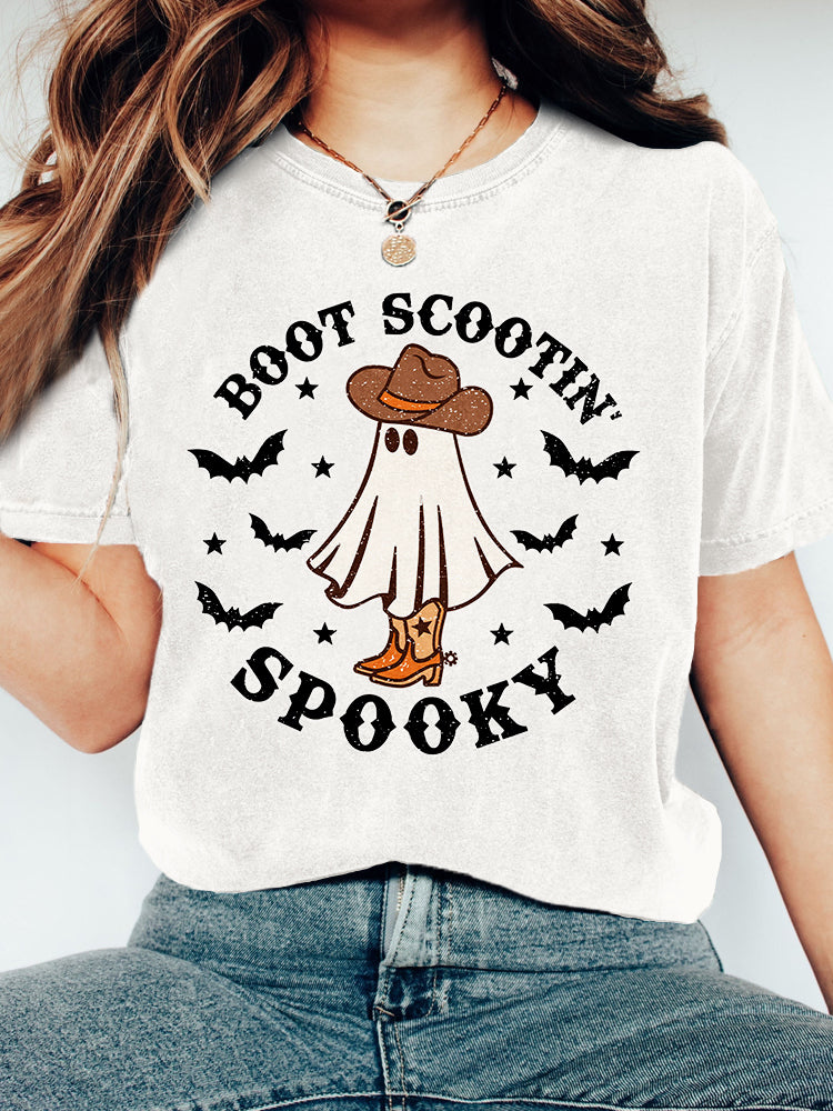 Boot Scootin Spooky Graphic Vintage Washed T Shirt
