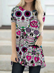 Fancy Sugar Skulls Art A Line T Shirt