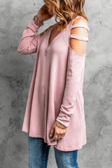 Women's Zip Neck Knit Tunic Top