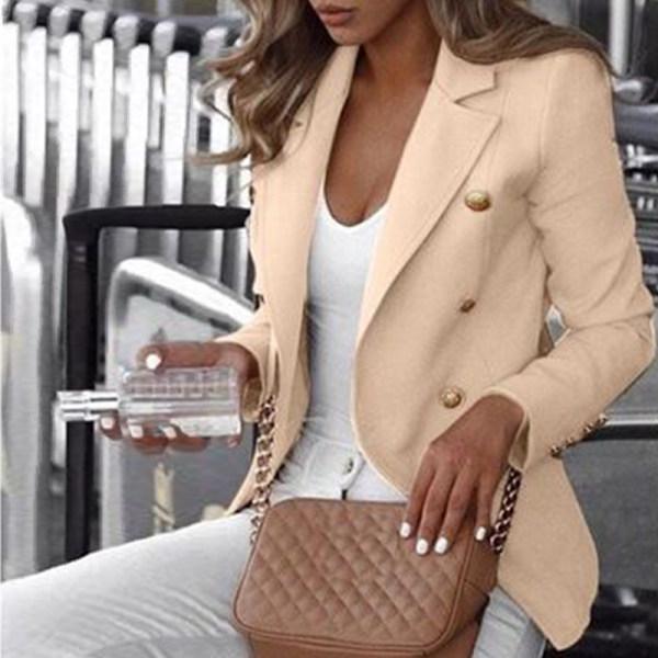 Fashion Casual Lapel Decorative Button Blazer