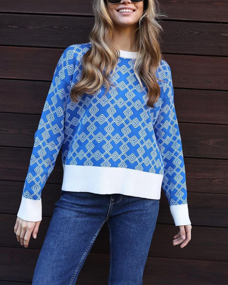 Chic on-trend jacquard sweater