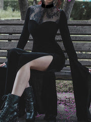 Halloween Gothic Lace Stitching Sexy Dress
