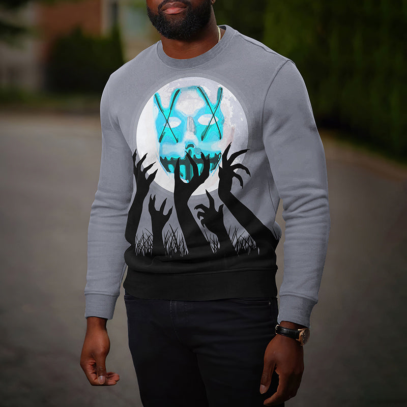 Halloween Ghost Devil Print Sweatshirt