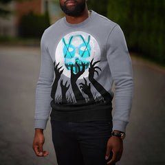 Halloween Ghost Devil Print Sweatshirt