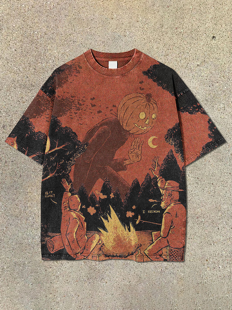 🎃💀 Halloween It'S It Time Print Short Sleeve T Shirt