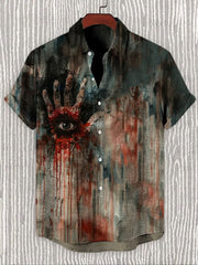 Men's Halloween Spooky Blood Print Casual Shirt